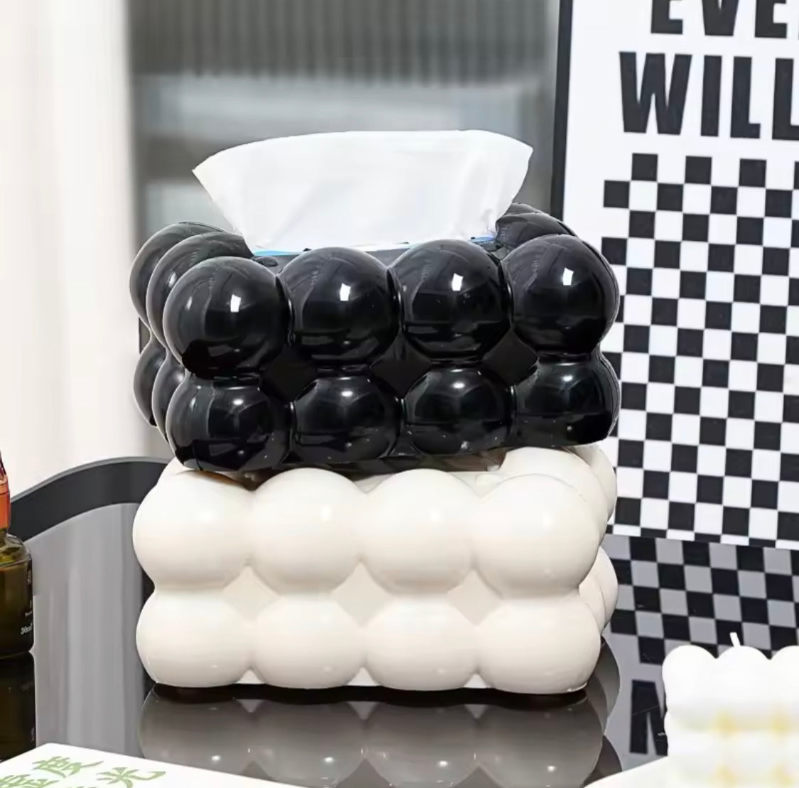 Bubble Shape Tissue Box Holder, Non Slip Ceramic Tissue Box Cover, Desktop Tissue Organizer Bubble Shape Tissue Box Holder, Non Slip Ceramic Tissue Box Cover, Desktop Tissue Organizer